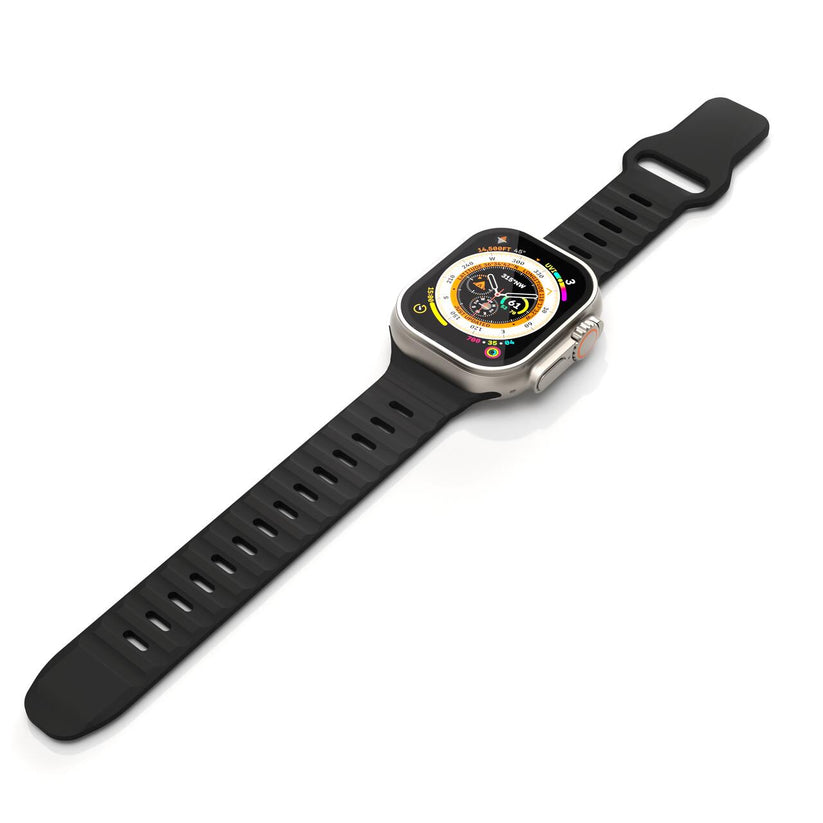 Silikónový remienok NextOne Silicone Active Band pre Apple Watch 42/44/45/46/49 mm – čierny - iSTYLE.sk