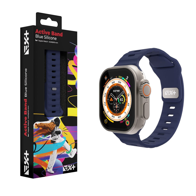 Silikónový remienok NextOne Silicone Active Band pre Apple Watch 42/44/45/46/49 mm – modrý