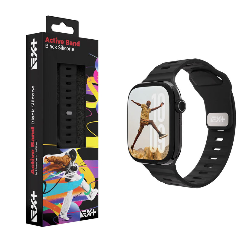 Silikónový remienok NextOne Silicone Active Band pre Apple Watch 38/40/41/42 mm – čierny