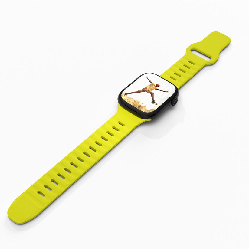 Silikónový remienok NextOne Silicone Active Band pre Apple Watch 38/40/41/42 mm – fluorescenčne žltý