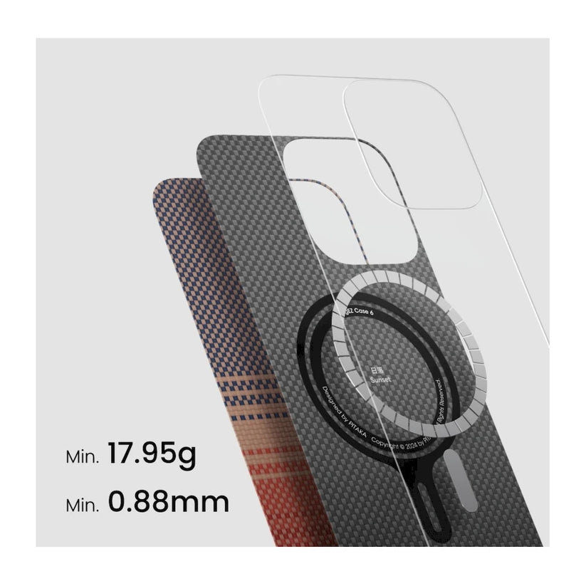 Kryt pre iPhone 16 Pro Max Pitaka Tactile Woven - Sunset - iSTYLE.sk