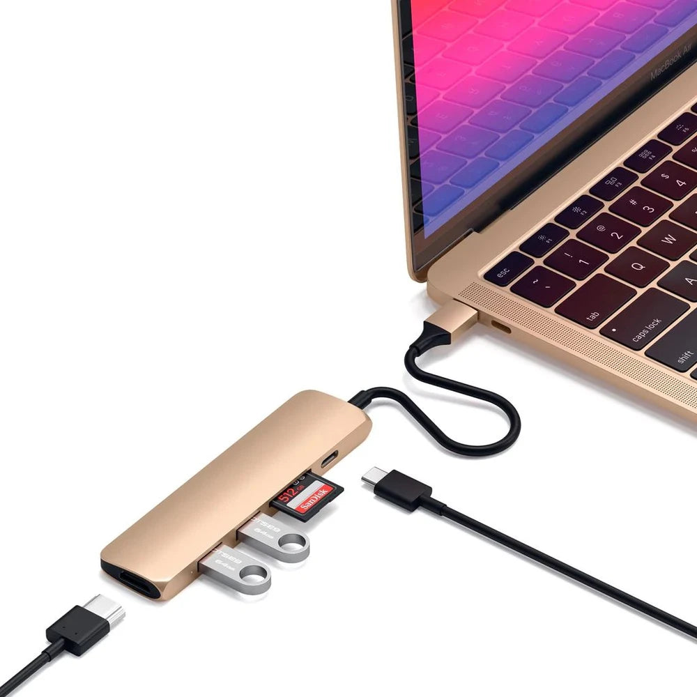 Satechi Slim Multimedia Adapter V2 - zlatý - iSTYLE.sk