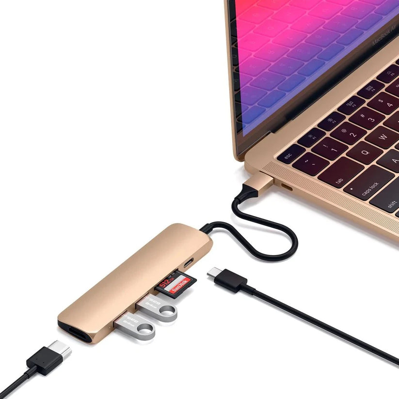 Satechi Slim Multimedia Adapter V2 - zlatý - iSTYLE.sk
