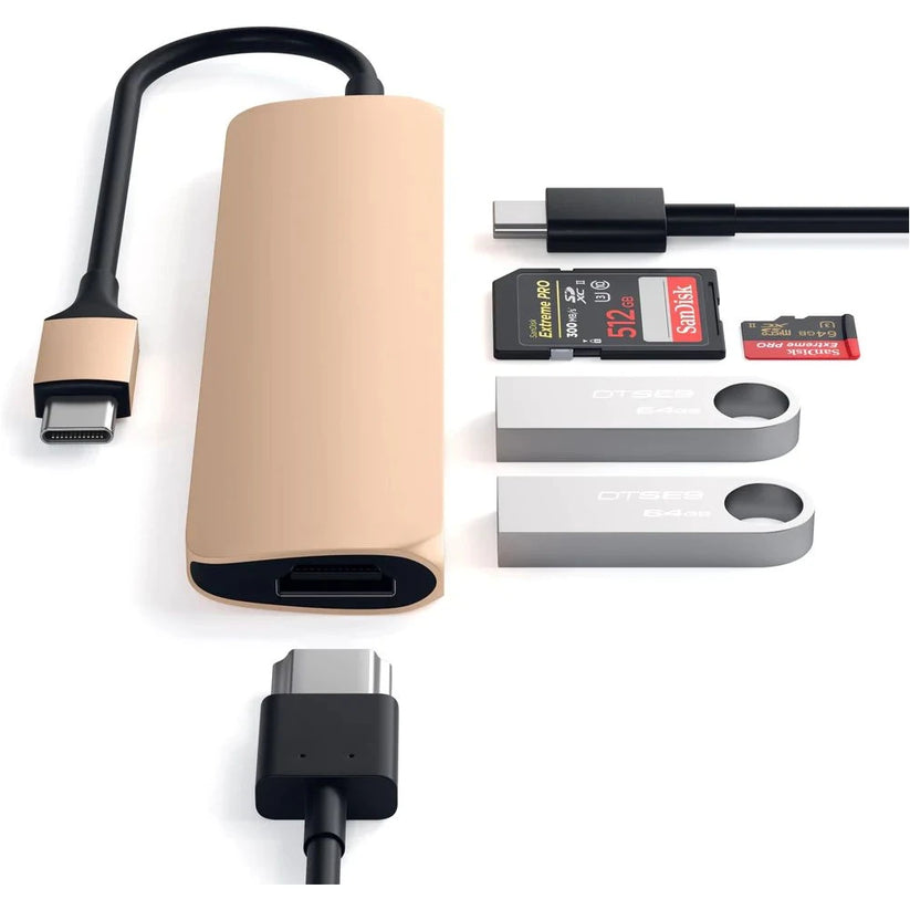 Satechi Slim Multimedia Adapter V2 - zlatý - iSTYLE.sk