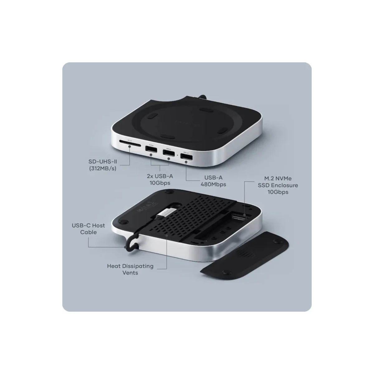 Rozširujúci stojan pre Mac Mini M4 Satechi Stand & Hub s SSD úložiskom - iSTYLE.sk