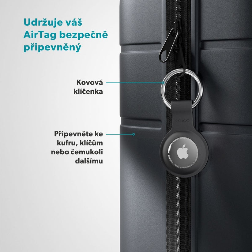 Epico silikónové puzdro s plnou zadnou stranou pre AirTag - čierna - iSTYLE.sk