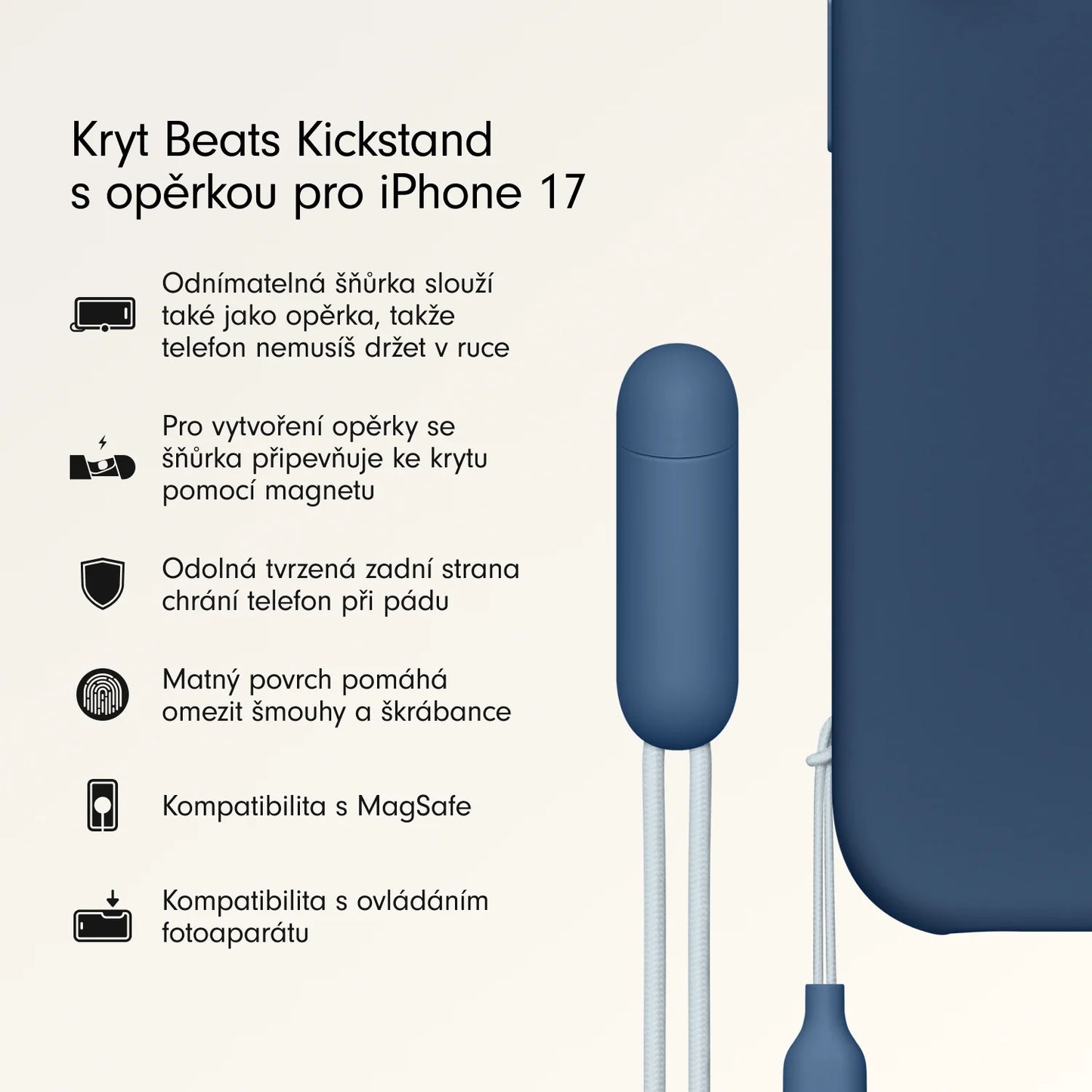 Kryt so stojanom pre iPhone 17 Beats s MagSafe a ovládačom fotoaparátu