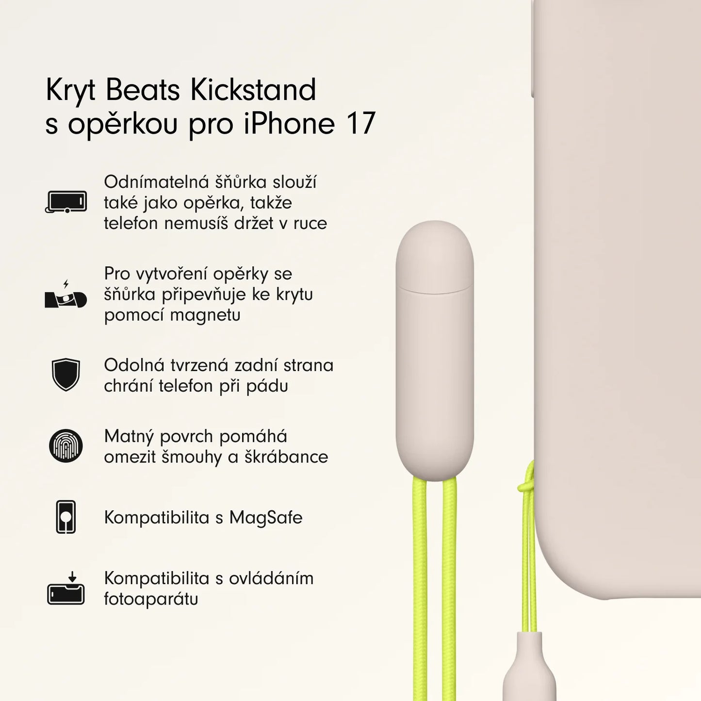 Kryt so stojanom pre iPhone 17 Beats s MagSafe a ovládačom fotoaparátu