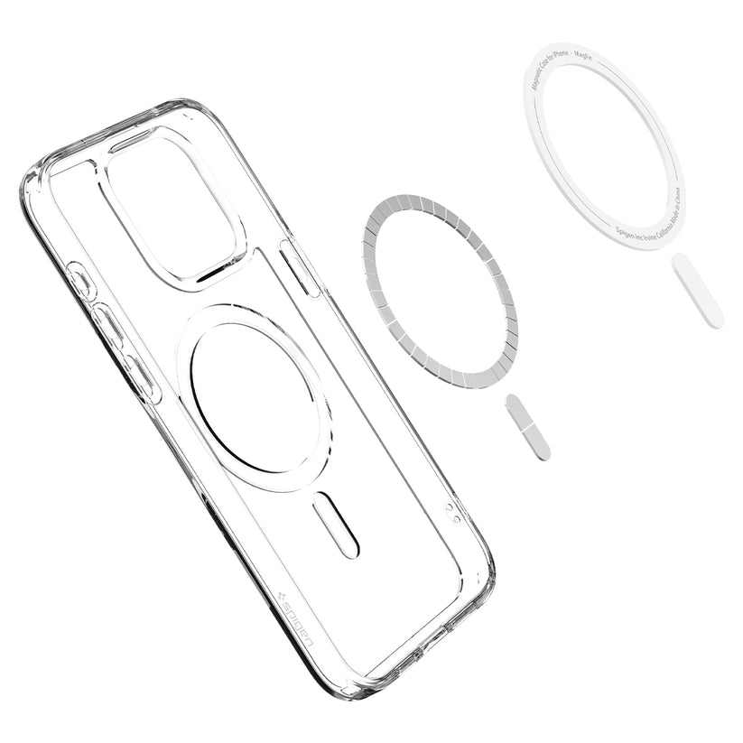 Spigen Crystal Hybrid MagSafe, white - iPhone 15 Pro Max
