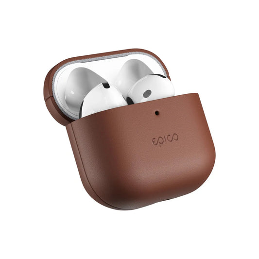 Púzdro pre AirPods 4 z pravej kože Epico Leather Case - hnedé