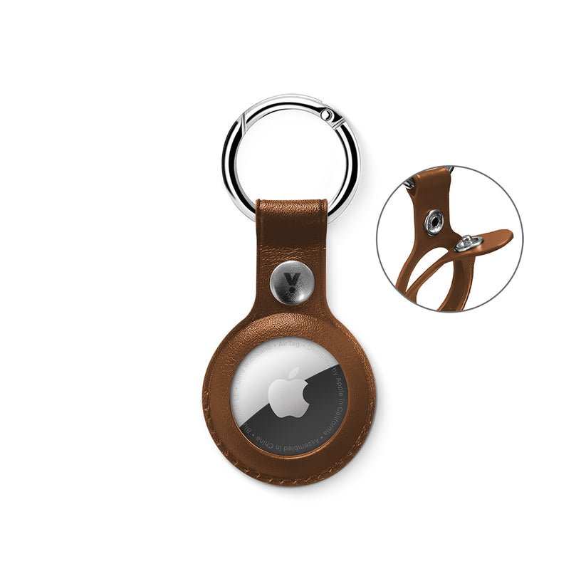 iSTYLE AIRTAG LEATHER CASE - Brown