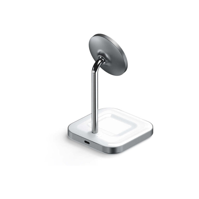 Satechi Aluminium 2v1 MagSafe bezdrôtová nabíjačka USB-C - biela