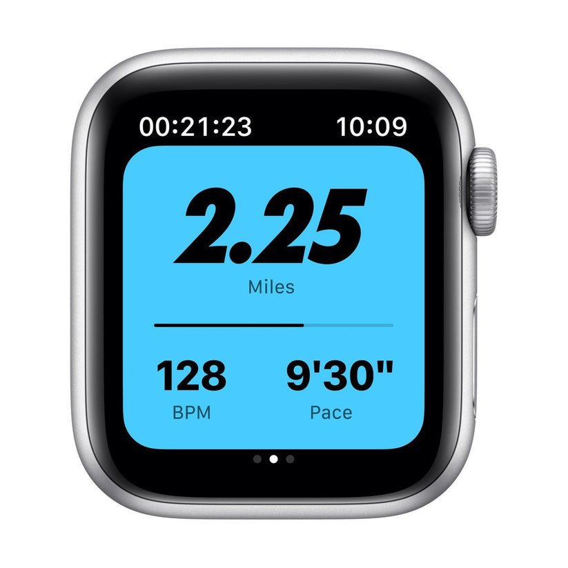 Apple Watch Nike SE (v2) GPS, 40mm Silver Aluminium Case with Pure Platinum/Black Nike Sport Band - Regular