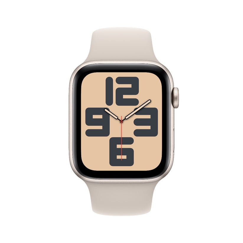 Apple Watch SE GPS + Cellular 44mm Starlight Aluminium Case with Starlight Sport Band - M/L