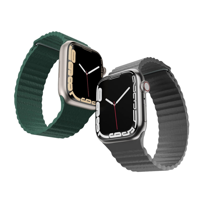 Next One Leaf Green Leather Loop 42/44mm For Apple Watch