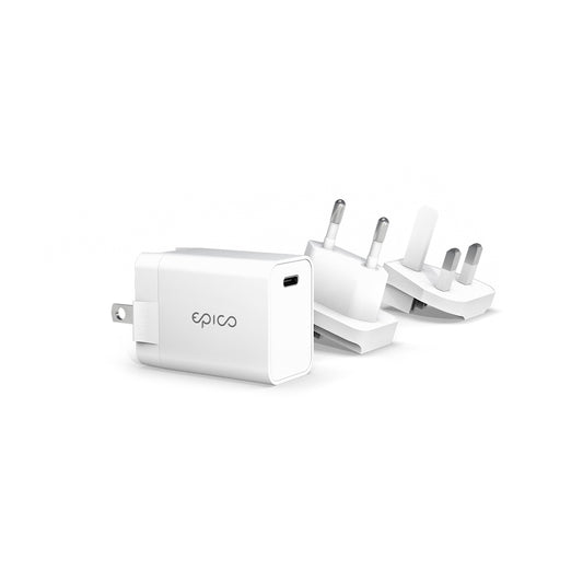 EPICO 20W USB-C PD CHARGER EU&UK PLUG, WHITE