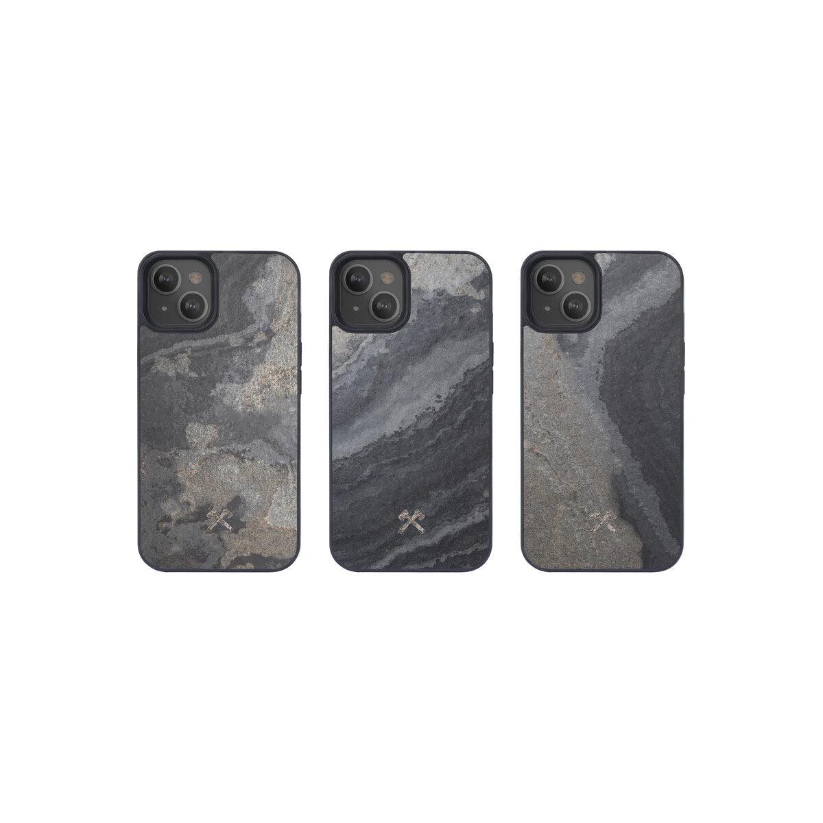 Woodcessories Bumper Case MagSafe for iPhone 13 - Camo Gray / Real Slate Stone