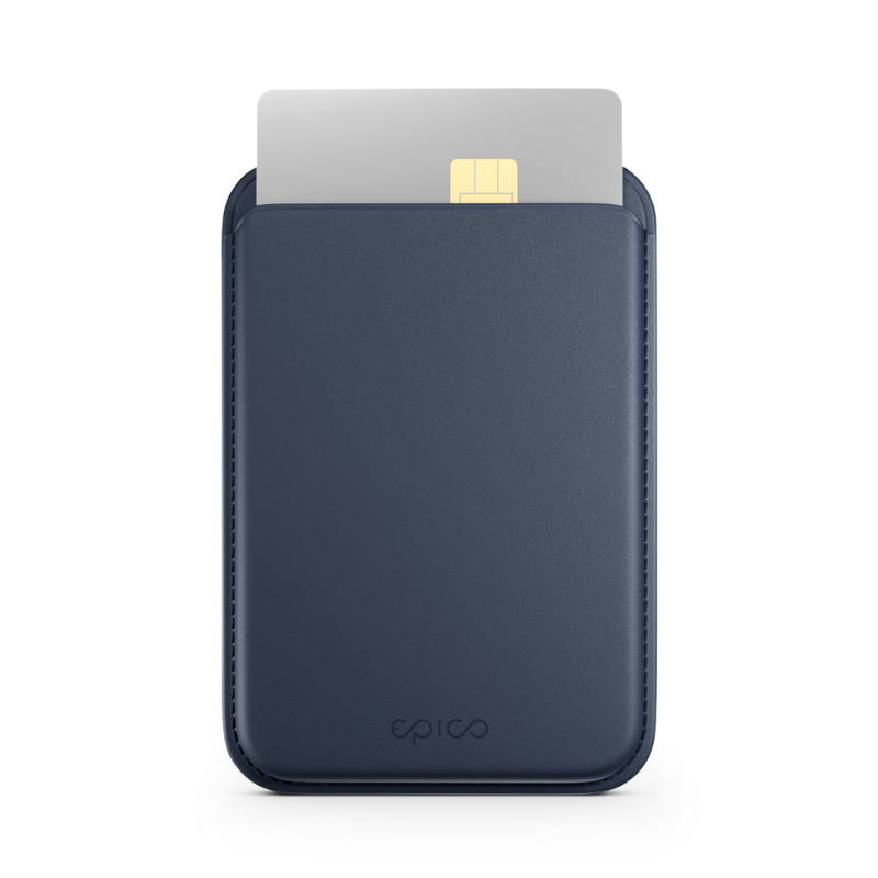 Kožená MagSafe peňaženka Epico Mag+ Leather Wallet - modrá