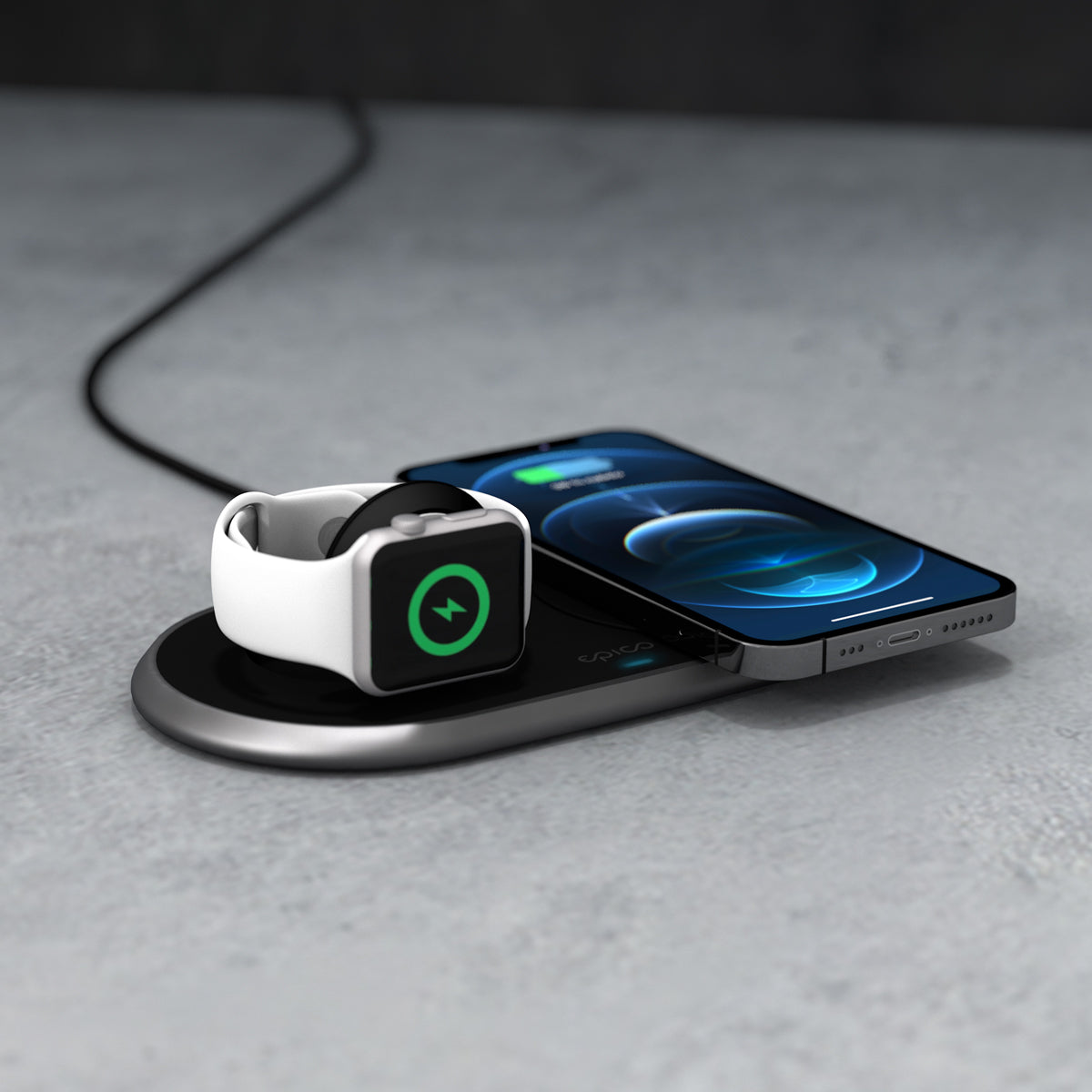 Epico Wireless Charging Base (for Apple Watch & iPhone) Metal - čierna