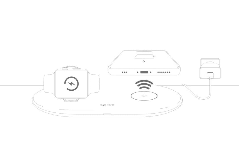 Epico Wireless Charging Base (for Apple Watch & iPhone) Metal - čierna