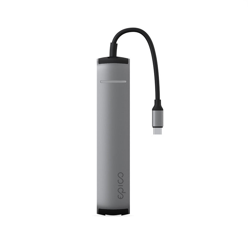USB-C hub Epico 6v1 Slim Hub 8K s USB-C konektorom - vesmírne sivý