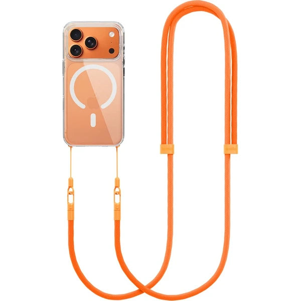 Nastaviteľný popruh na iPhone Spello Rope Crossbody – oranžový