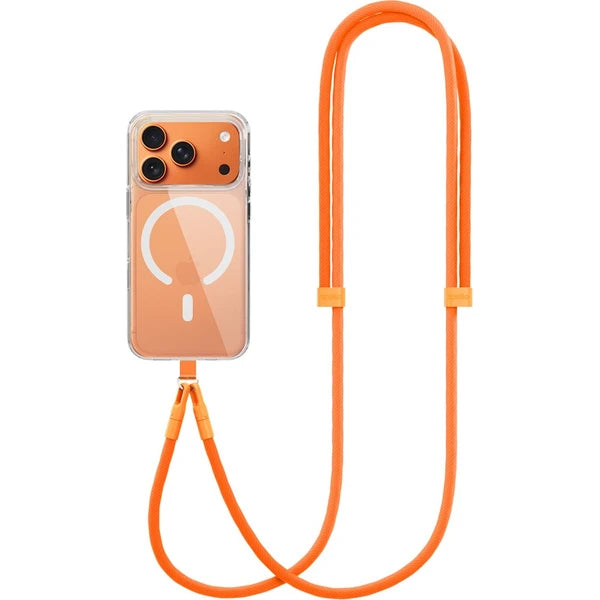 Nastaviteľný popruh na iPhone Spello Rope Crossbody – oranžový