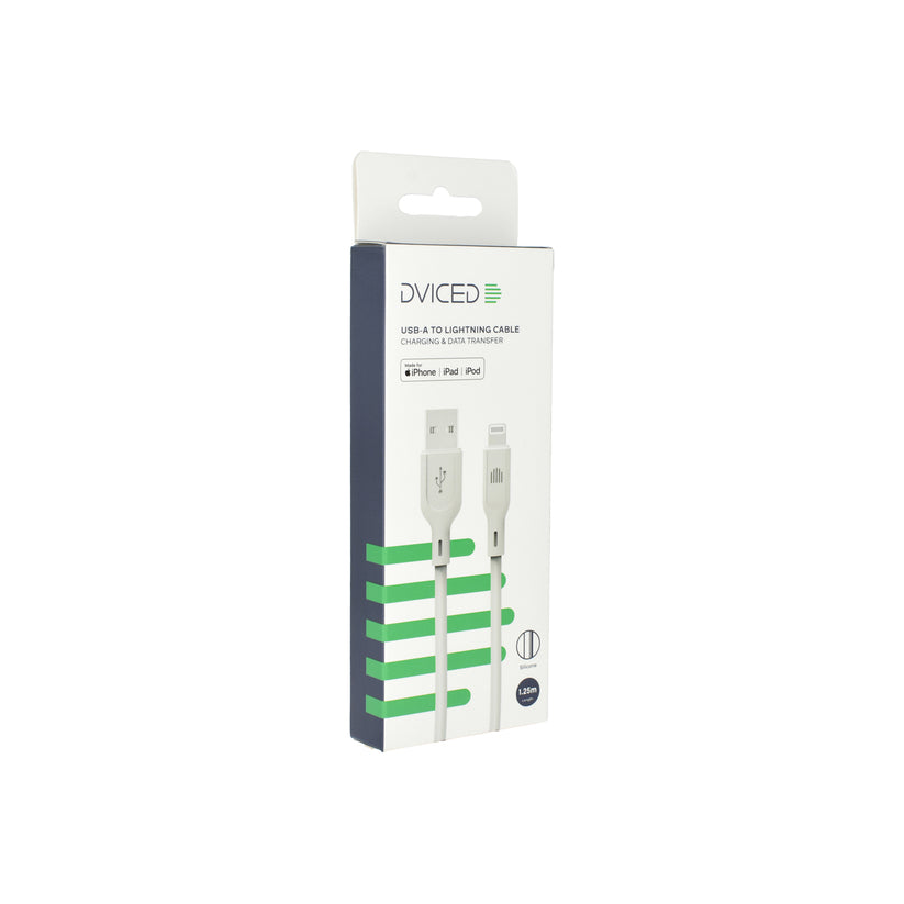 Dviced Kábel USB - A na Lightning silikón 1,25m - Biely