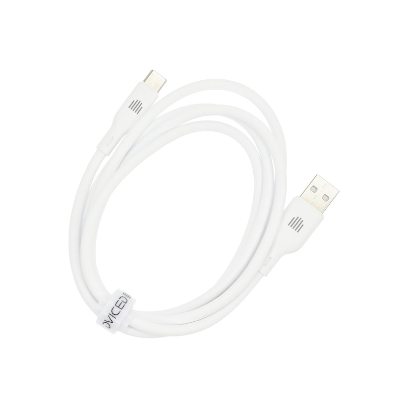 Vedený kábel USB - A na C silikón 1,25m - Biely