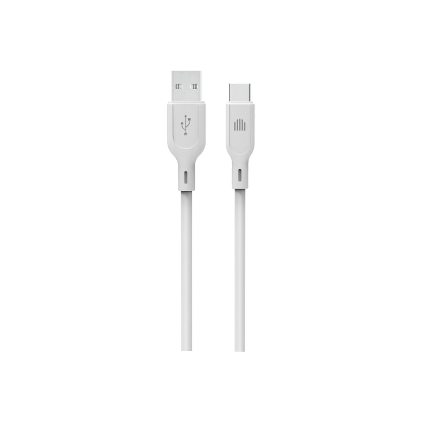 Vedený kábel USB - A na C silikón 1,25m - Biely