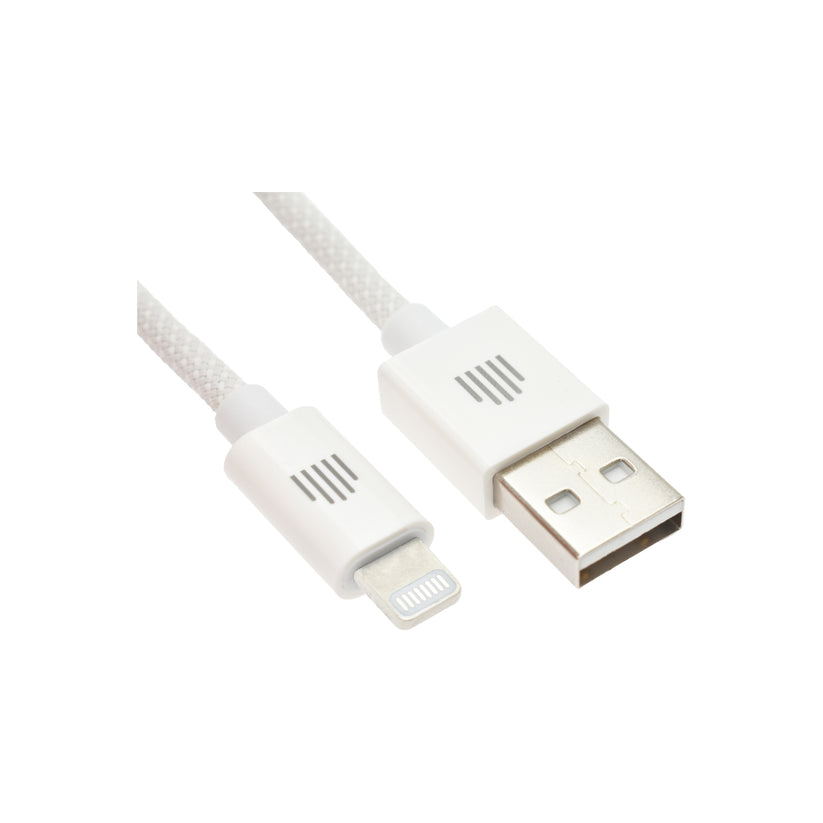 Vedený kábel USB - A na Lightning Nylon Textile 1,25 m - biely