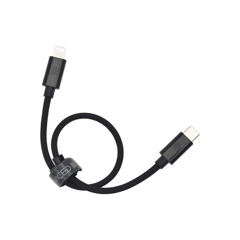 Dviced Kábel USB - C na Lightning Nylon Textile 0,25 m - Čierny