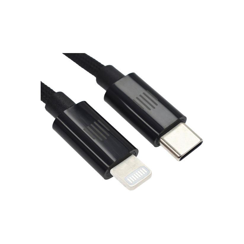 Dviced Kábel USB - C na Lightning Nylon Textile 0,25 m - Čierny