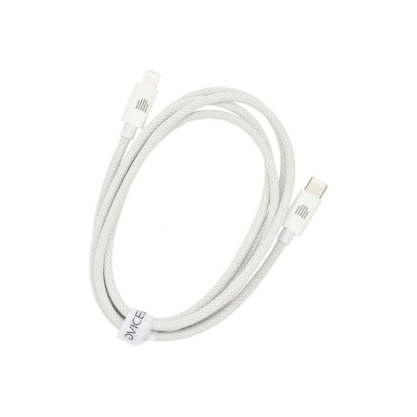 Dviced Kábel USB - C na Lightning Nylon Textile 1,25m - Biely