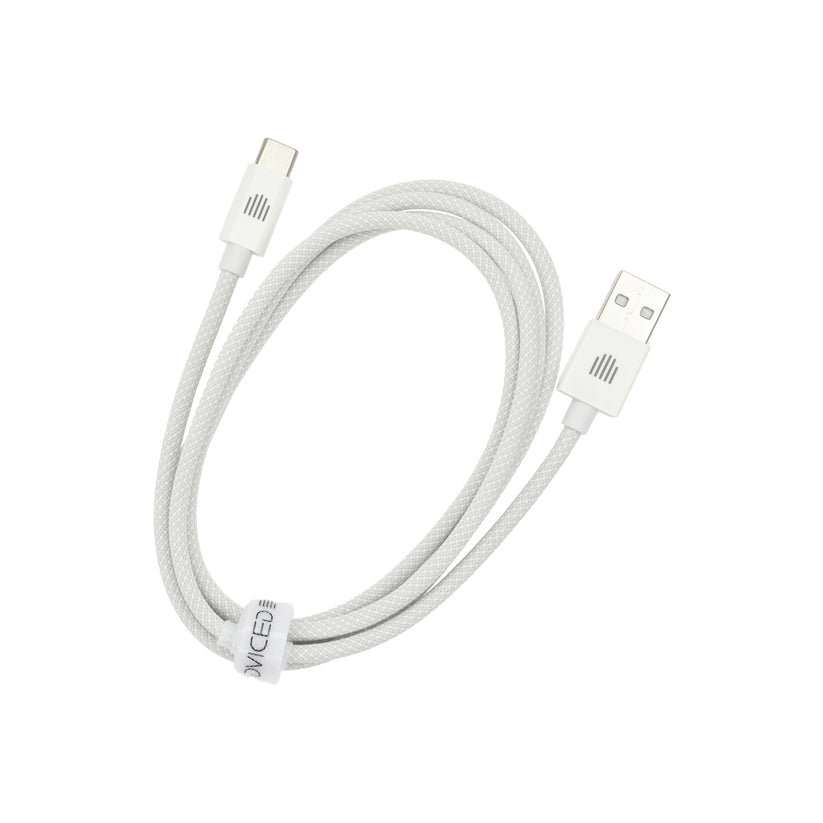 Dviced Kábel  USB - A na USB - C Nylon Textil 1,25m - Biela