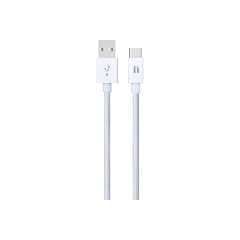 Dviced Kábel  USB - A na USB - C Nylon Textil 1,25m - Biela