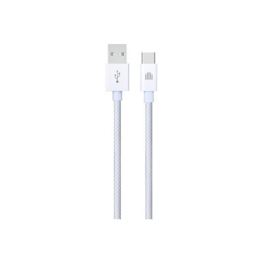 Dviced Kábel  USB - A na USB - C Nylon Textil 1,25m - Biela