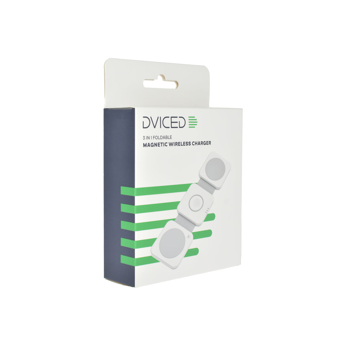Dviced 3-v-1 skladacia magnetická bezdrôtová nabíjačka - biela