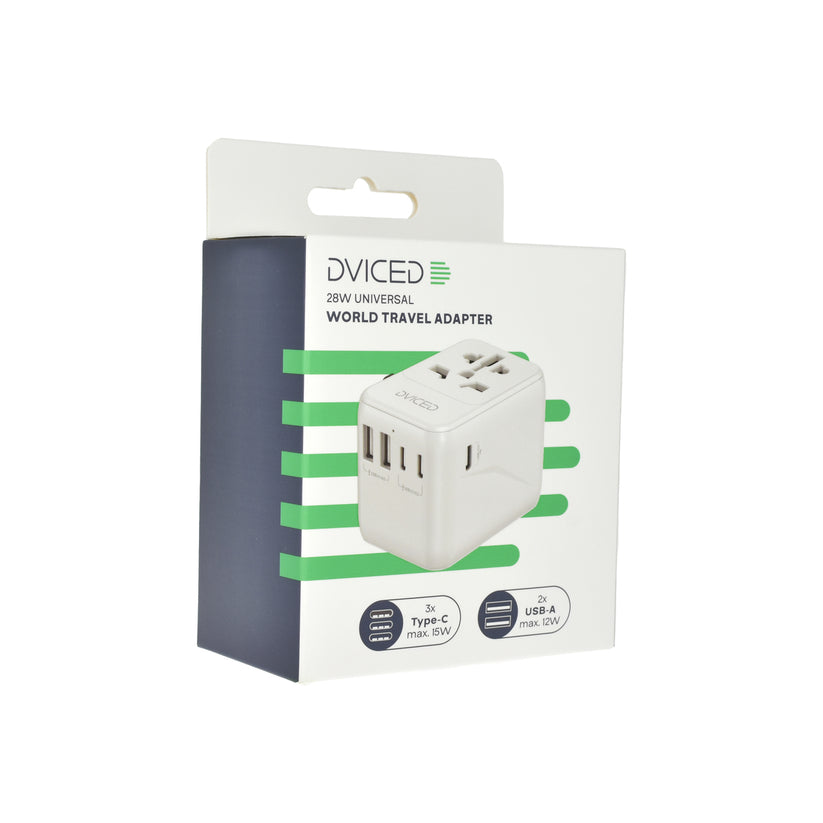 Dviced Univerzálny cestovný adaptér 28W - biela