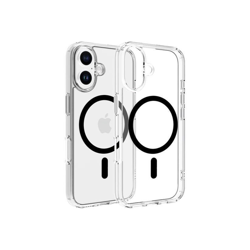 Dviced Magsafe iPhone 16 priehľadné puzdro - čierne