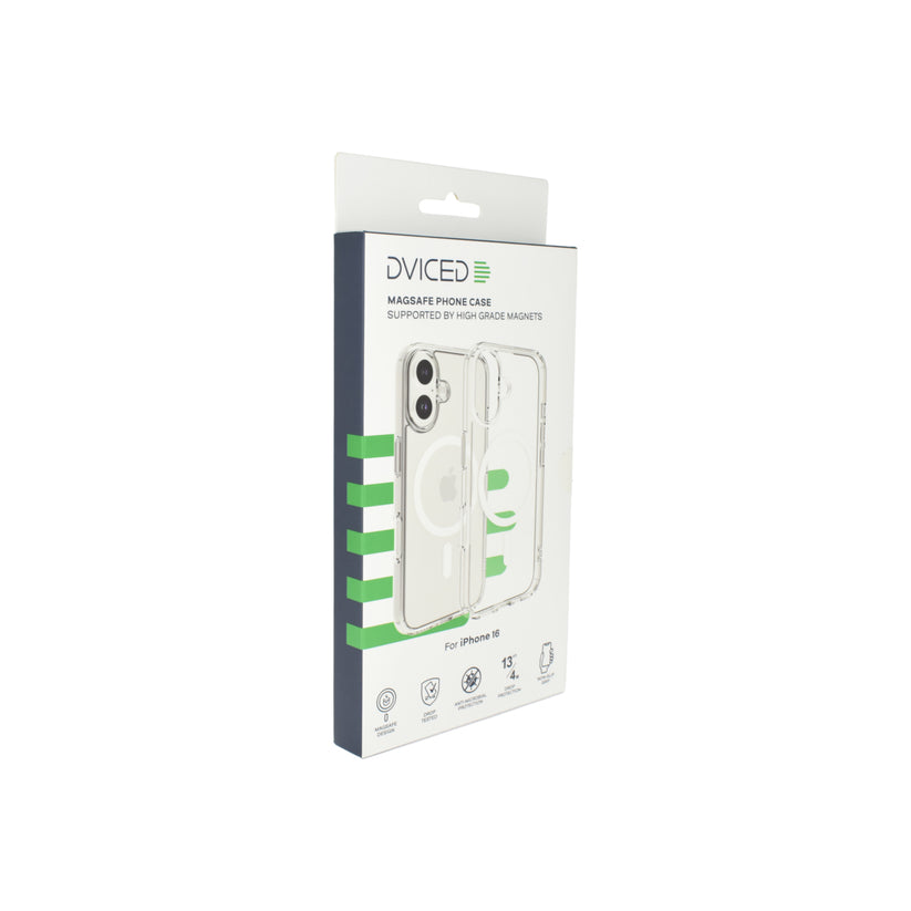 Dviced Magsafe iPhone 16 priehľadné puzdro - biele