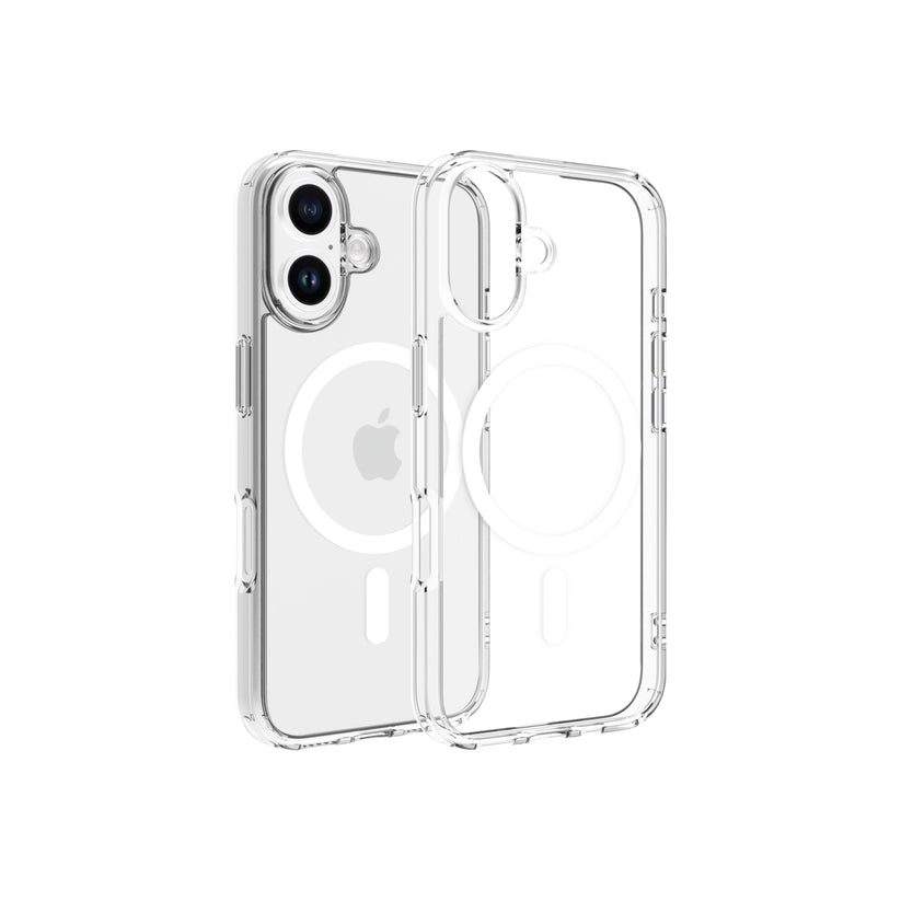 Dviced Magsafe iPhone 16 priehľadné puzdro - biele