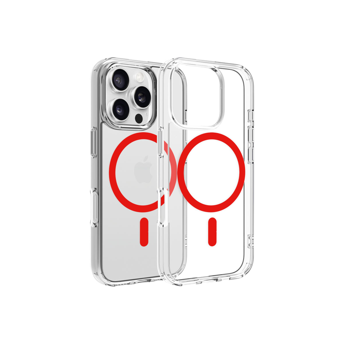Priehľadné puzdro Dviced Magsafe iPhone 16 Pro – červené
