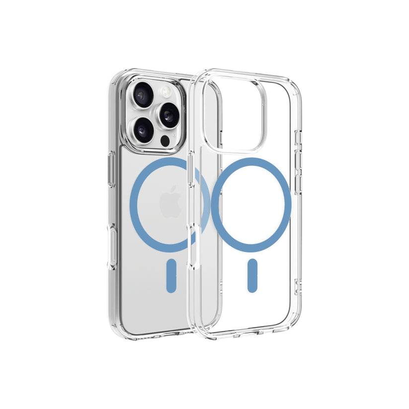 Priehľadné puzdro Dviced Magsafe iPhone 16 Pro – modré