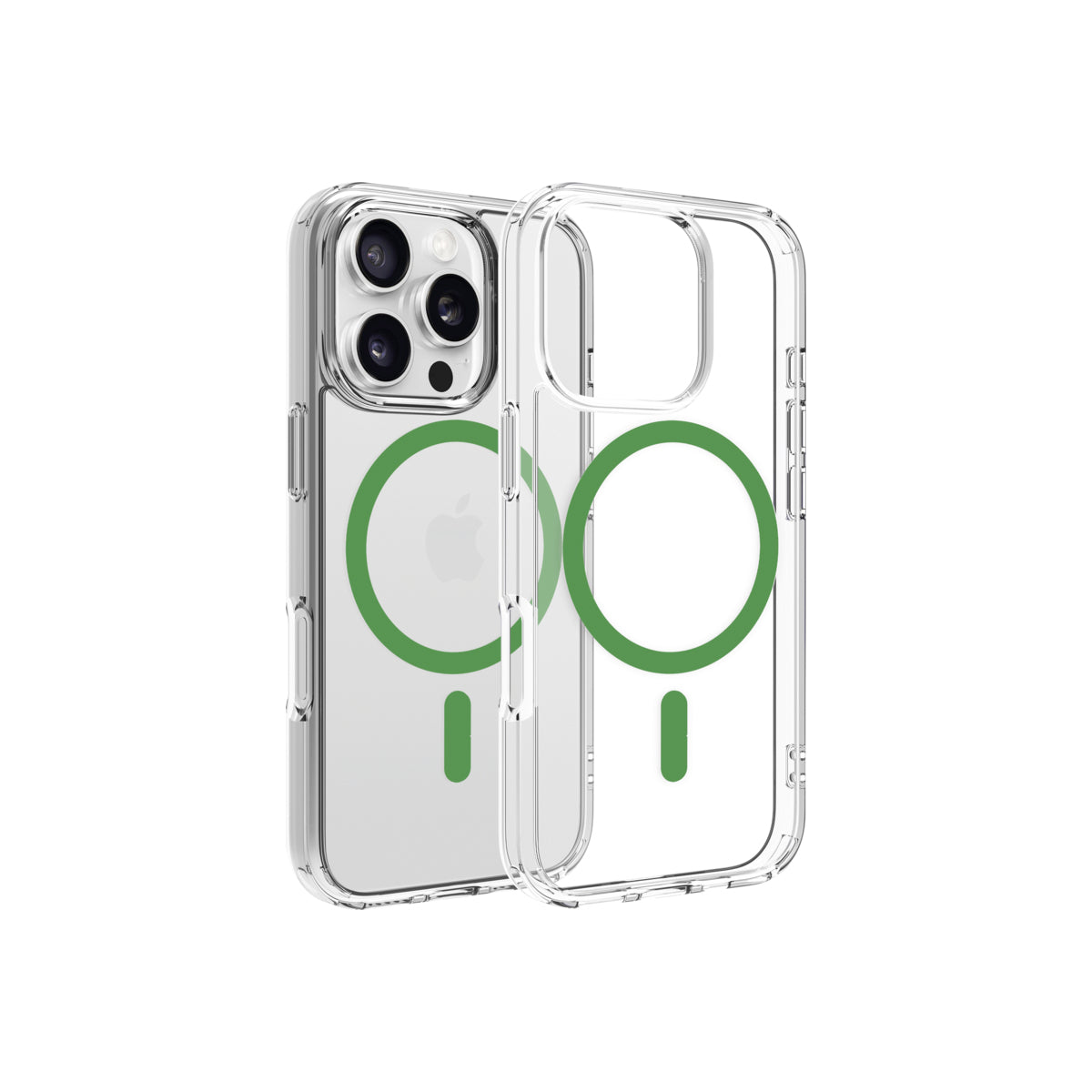 Priehľadné puzdro Dviced Magsafe iPhone 16 Pro – zelené