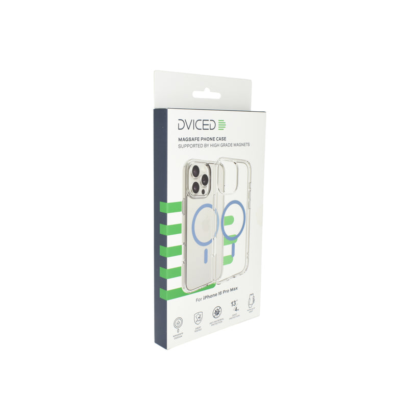Dviced Magsafe iPhone 16 Pro Max priehľadné puzdro – modré