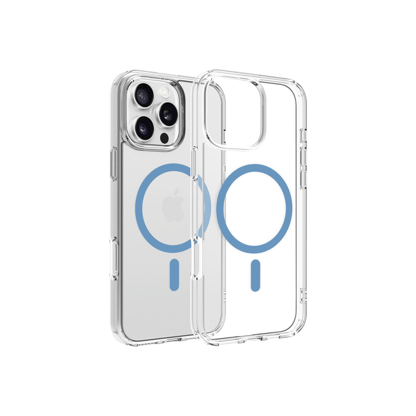 Dviced Magsafe iPhone 16 Pro Max priehľadné puzdro – modré