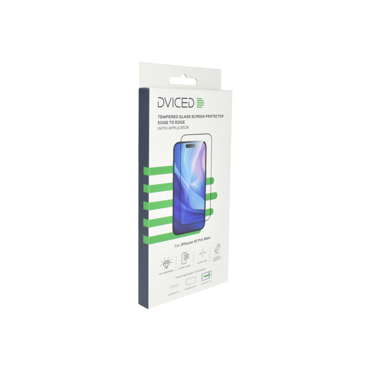 Dviced Tvrdené sklo na ochranu obrazovky od okraja po okraj pre iPhone 16 Pro Max s aplikátorom
