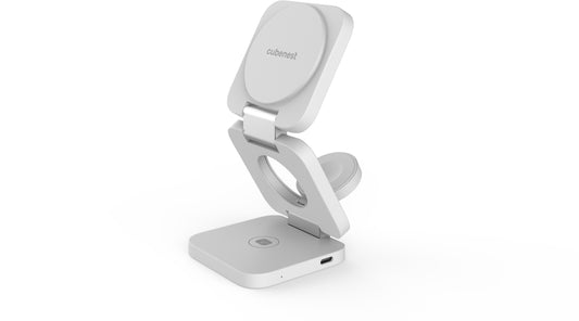 Cubenest 3v1 skladacia magnetická bezdrôtová nabíjačka E310 - biela