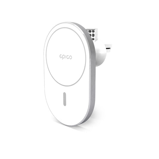 EPICO Ellipse Wireless Car Charger (MagSafe compatible) 15W/10W/7,5W + 18W QC - Silver